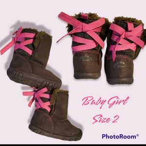 Baby girl boots with bows size 2